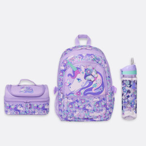 Unicorn with purple flowers 3 Piece Essential Bundle