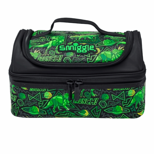 dimensional green dinosaurs Double Decker Lunchbox