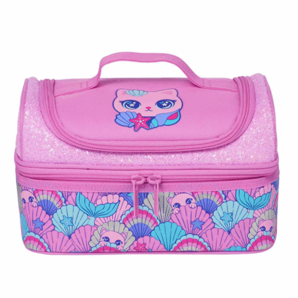 Smiggle Pink Shell Cat Double Decker Lunchbox