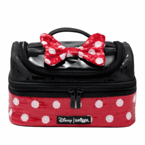 Black and red polka  Mini Double Decker Lunchbox