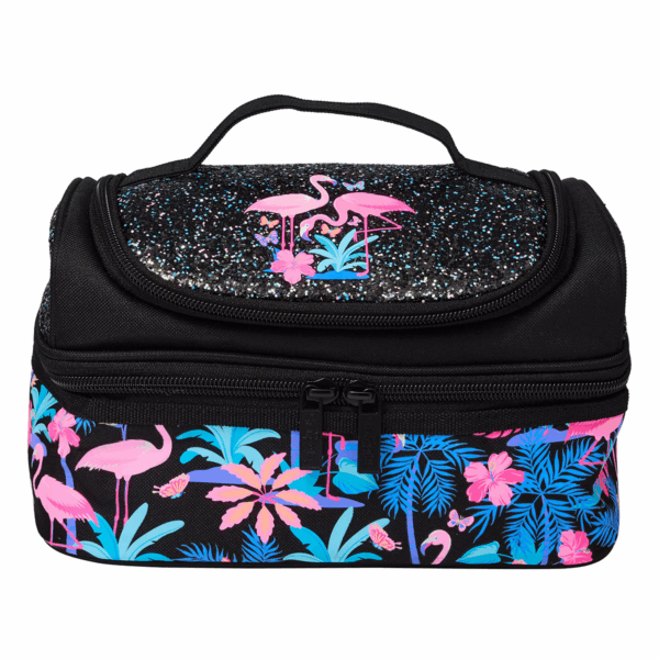 Black and red flamingos Double Decker Lunchbox