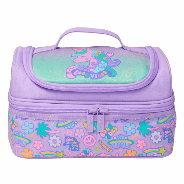 Smiggle Purple Unicorn Double Decker Lunchbox