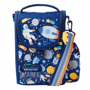 Smiggle Blue rocket Lunchbox With Strap