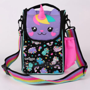Black Cat with sharp horns Lunchbox With Strap