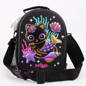 Smiggle Black Cat Hardtop Lunchbox With Strap