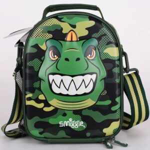 Smiggle Green dinosaurs Hardtop Lunchbox With Strap