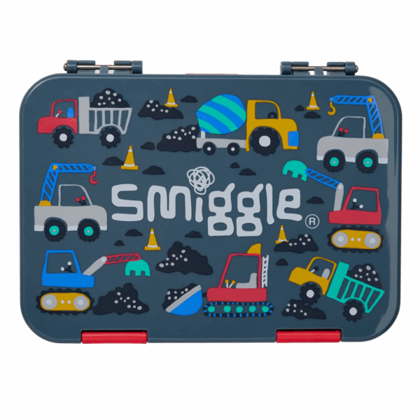 Smiggle Grey tractor Large Bento Lunchbox