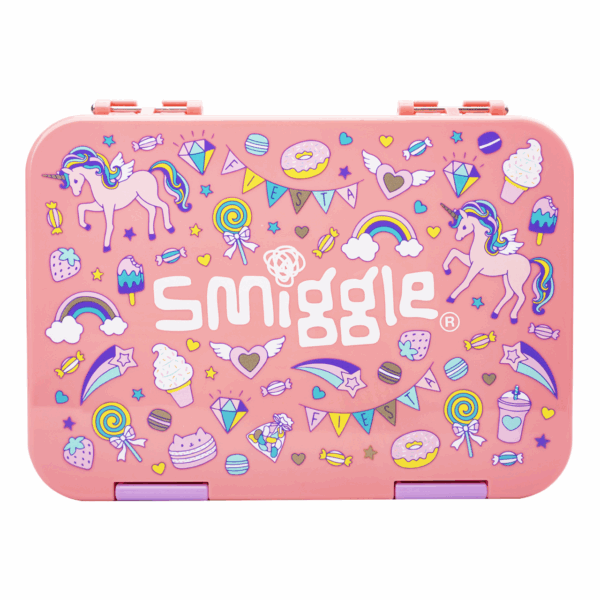 Smiggle Orange-pink unicorn Large Bento Lunchbox