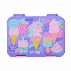Smiggle Purple Cone Unicorn Large Bento Lunchbox