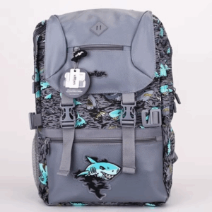 Smiggle Gray Sharks Attach Foldover Bag