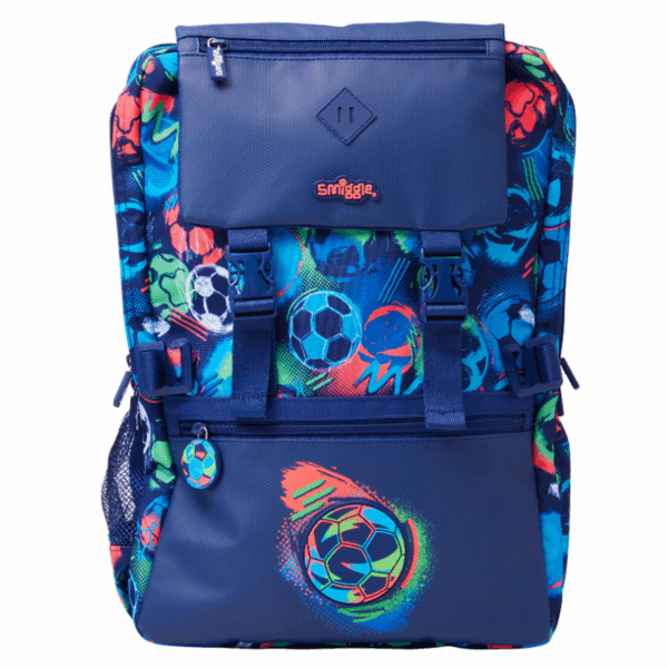 Smiggle Blue Fireball Attach Foldover Bag
