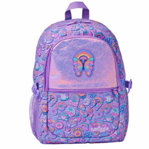 Laser material purple butterfly Large Schoolbags