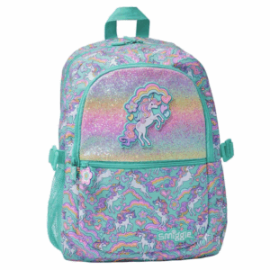 Smiggle Green curly-haired unicorn Large Schoolbags