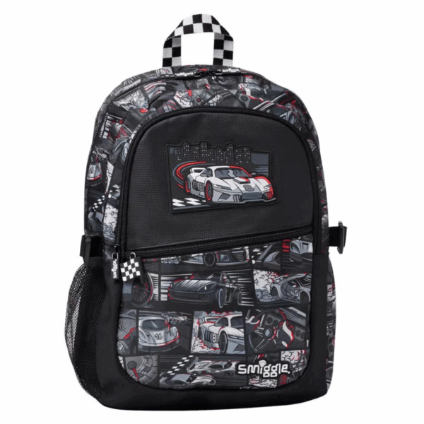 Smiggle Black sports car number Large Schoolbags