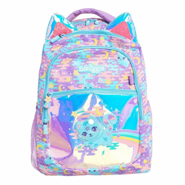 Smiggle Silver Space Cat Large Schoolbags