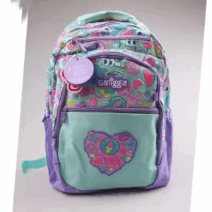 Smiggle Green Hearts  Large Schoolbags