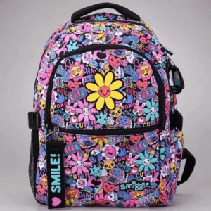 Smiggle Sunflowers on a black Large Schoolbags