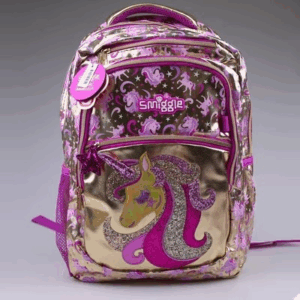 Smiggle Golden Unicorn Large Schoolbags