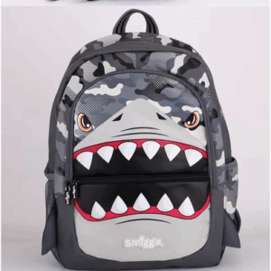 Smiggle Gray fanged shark Large Schoolbags