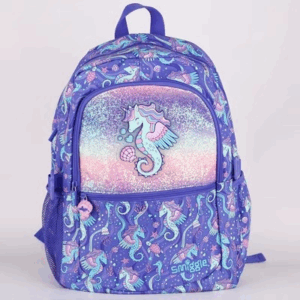 Smiggle Blue Seahorse Large Schoolbags