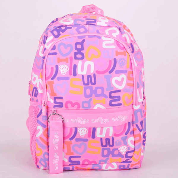 Smiggle Big Pink and white letters Large Schoolbags