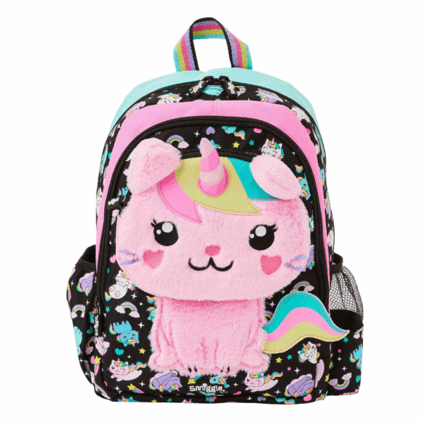 Smiggle Black powder hairy unicorn Medium Schoolbags