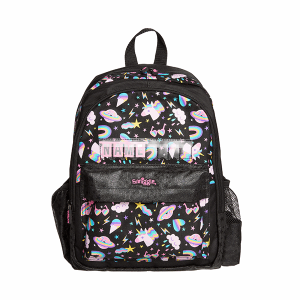 Smiggle Black Unicorn Medium Schoolbags