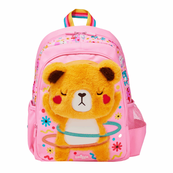 Smiggle Pink Orange Bear Medium Schoolbags