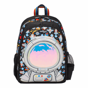 Smiggle Black laser astronaut Medium Schoolbags