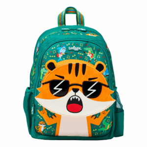 Smiggle Big-headed Green Tiger Medium Schoolbags