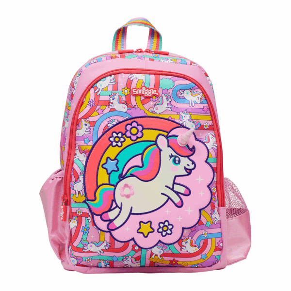 Smiggle Pink Rainbow Unicorn Medium Schoolbags