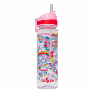 Smiggle Pink Rainbow monocorne Plastic Bottle 650Ml