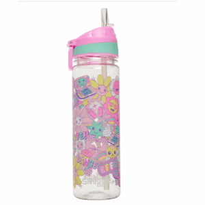 Smiggle Pink smiley face flower Plastic Bottle 650Ml