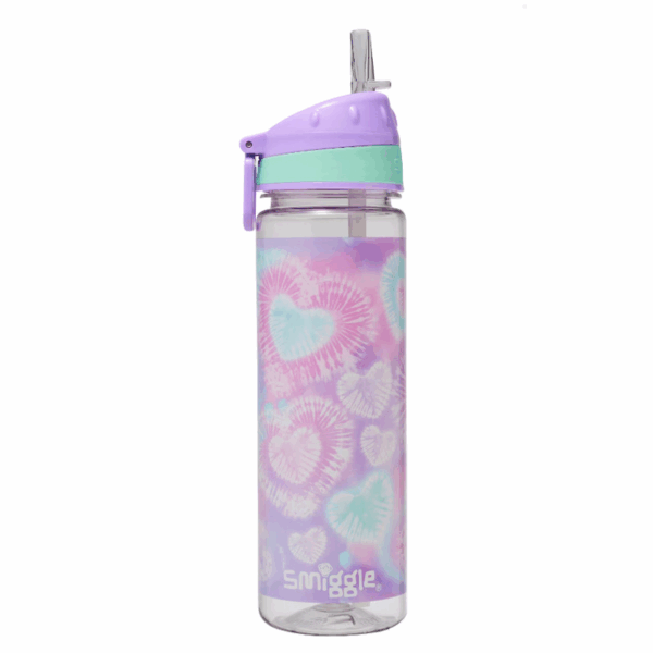 Smiggle Pink and Blue Ray of love Plastic Bottle 650Ml