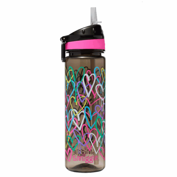 Smiggle Love with black color graffiti Plastic Bottle 650Ml