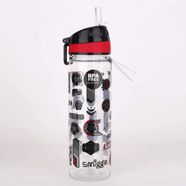 Smiggle Play football in black Plastic Bottle 650Ml