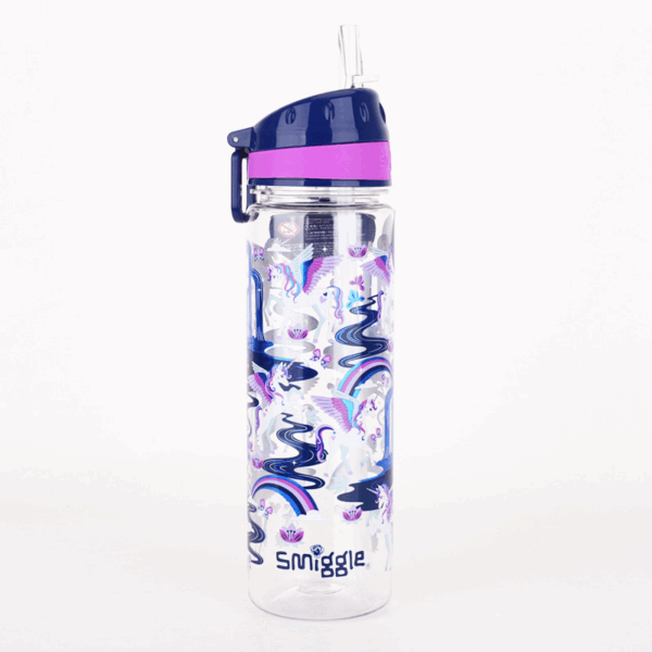 Smiggle Blue Horse Unicorn Plastic Bottle 650Ml