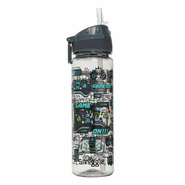 Smiggle Gray Game Plastic Bottle 650Ml