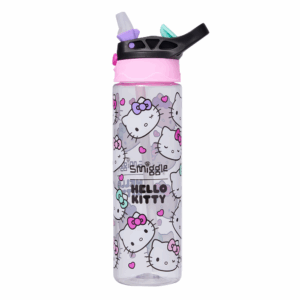 Smiggle White KT cat Plastic Flip Drink Bottle 650Ml