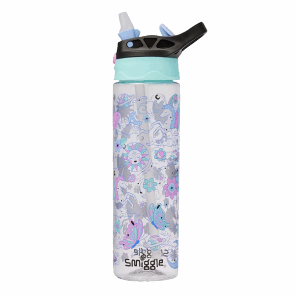 Blue butterfly winged horse Plastic Flip Drink Bottle 650Ml