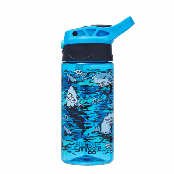 Smiggle Blue Shark Plastic Drink Bottle 430Ml