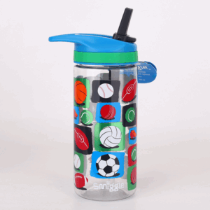Smiggle Green football Spritz Plastic Drink Bottle 440Ml