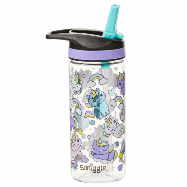 Smiggle Little Black Cat Spritz Plastic Drink Bottle 440Ml