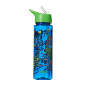 Smiggle Blue Super Robot Wars Plastic Drink Bottle 650Ml