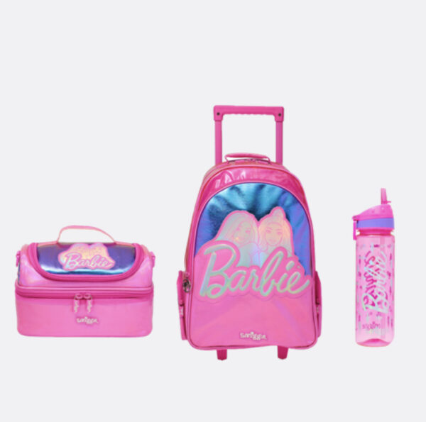 Smiggle Pink Barbie trolley 3 Piece Essential Bundle