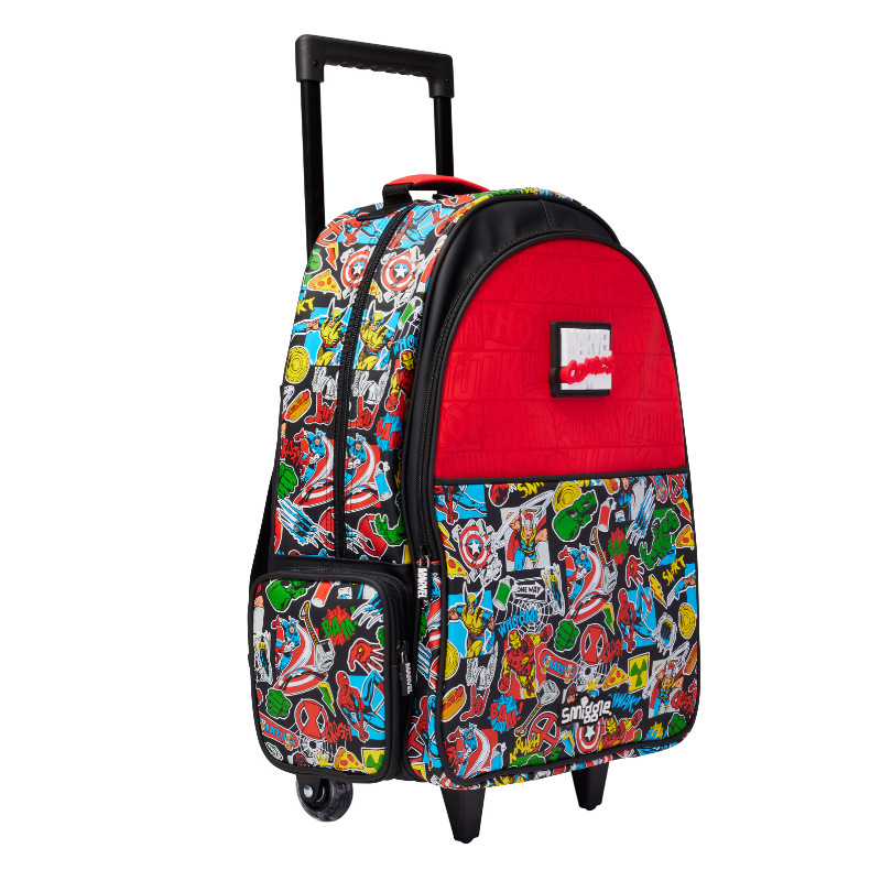 Smiggle Marvel Iron Man Trolley Backpack With Light Up Wheels - Image 2