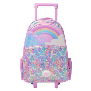 Smiggle Rainbow Care Bears Trolley Backpack With Light Up Wheels