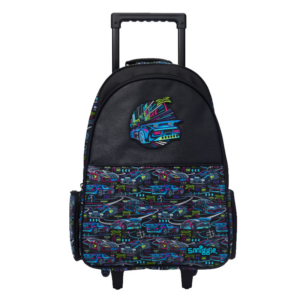 Smiggle Black Speed Racer Trolley Backpack With Light Up Wheels