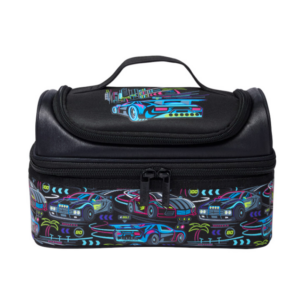 Smiggle Black Speed Racer Double Decker Lunchbox
