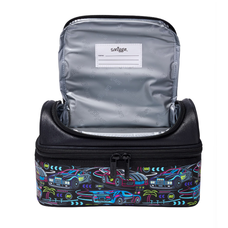 Smiggle Black Speed Racer Double Decker Lunchbox - Image 2